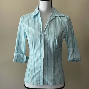 A. Byer striped button down top